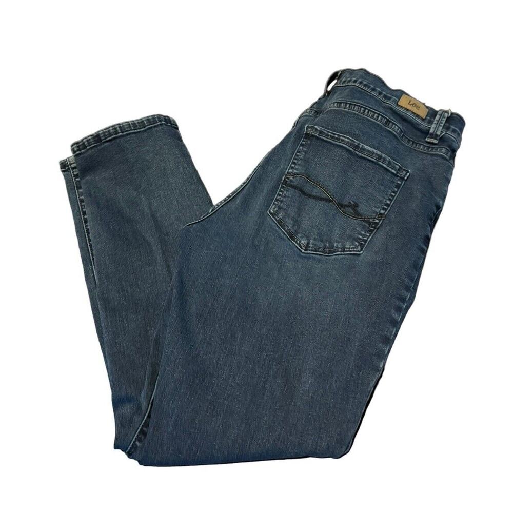 Lee Slimming Fit Skinny Leg Mid Rise‎ Jeans 12P 12 Petite Dark Blue Wash READ